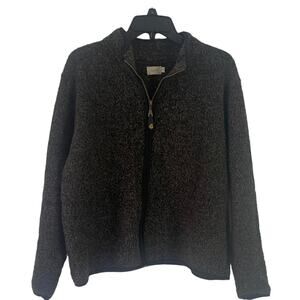 ALPS Vintage 90s Women's Size‎ Large Speckled Brown Wool Blend Full Zip Sweater